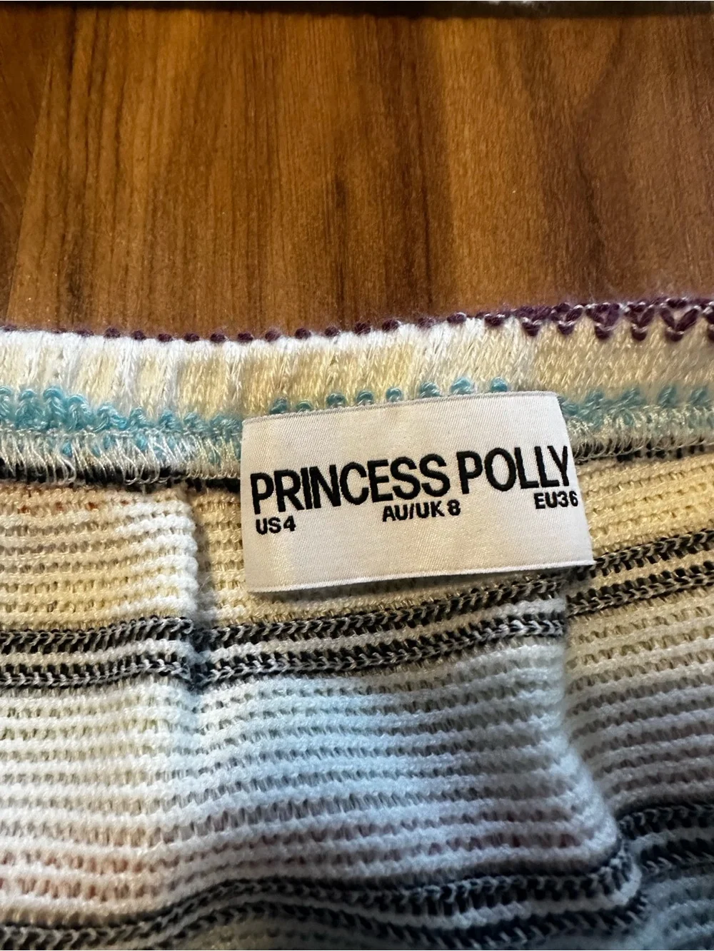 Princess Polly Knit Tube Top & Mini Skirt Set Striped Women’s US 4 AU 8